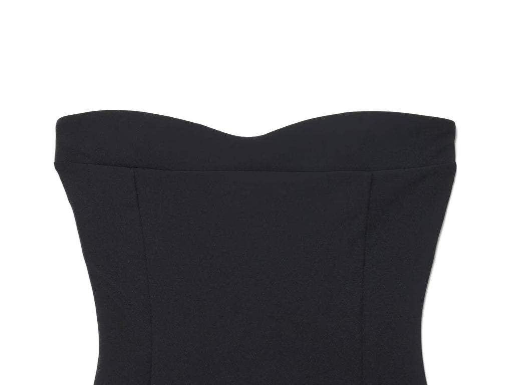 Women's new fashion sleeveless patchwork strapless MIDI dress