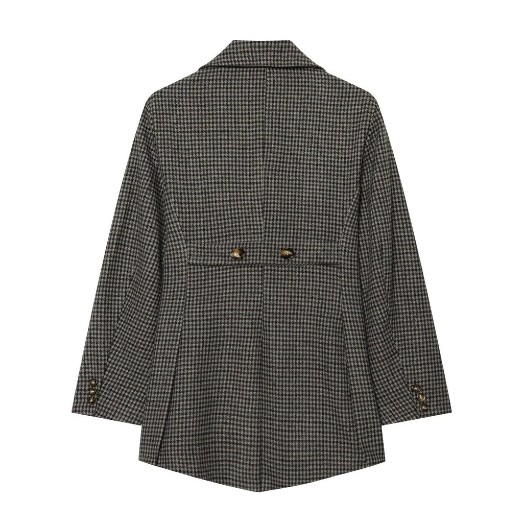 Women's asymmetrical hem Wool blend Blazer Coat
