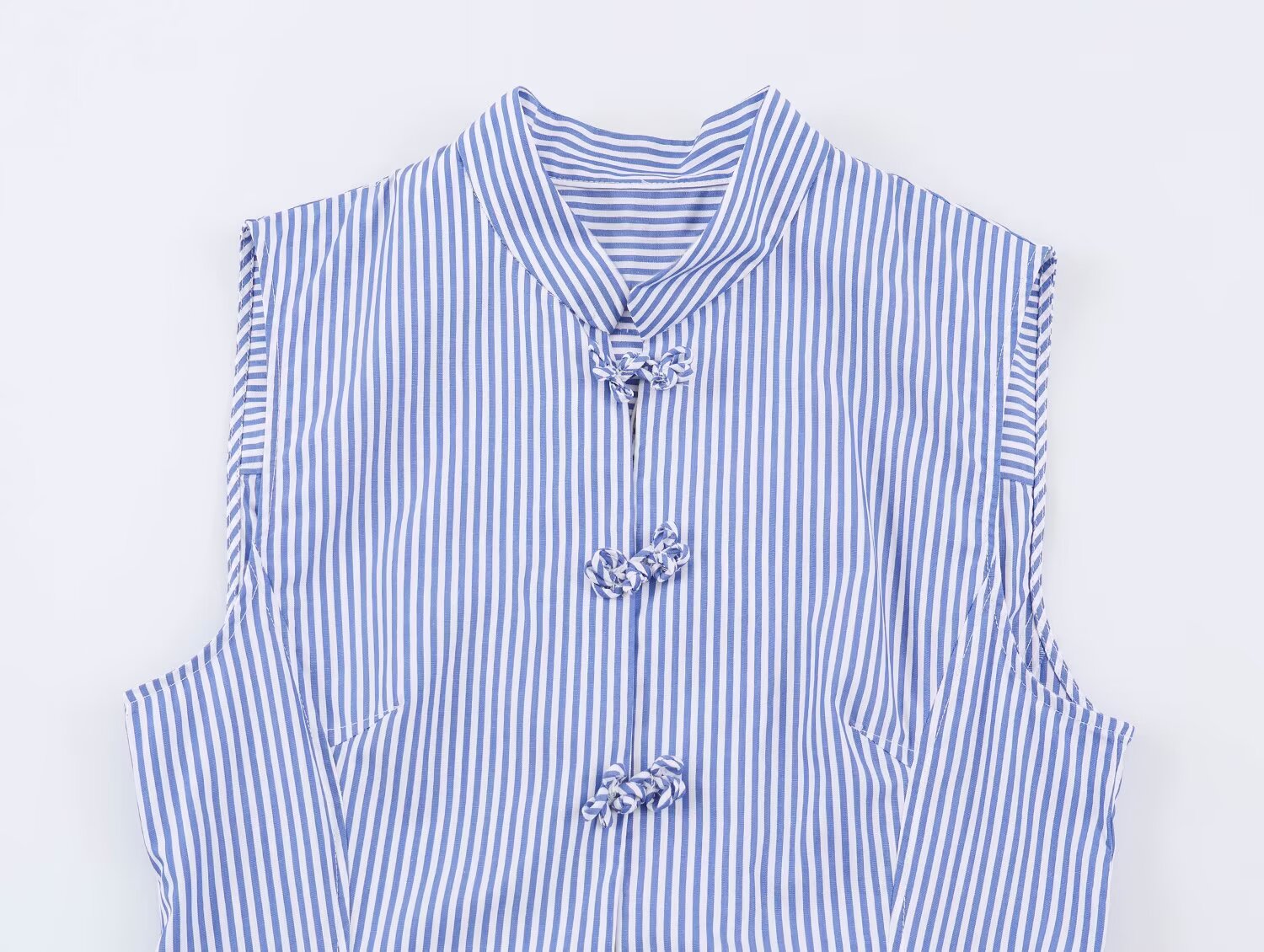Women's short skirt style hem striped shirt