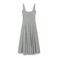 Women's sleeveless plaid MIDI dress