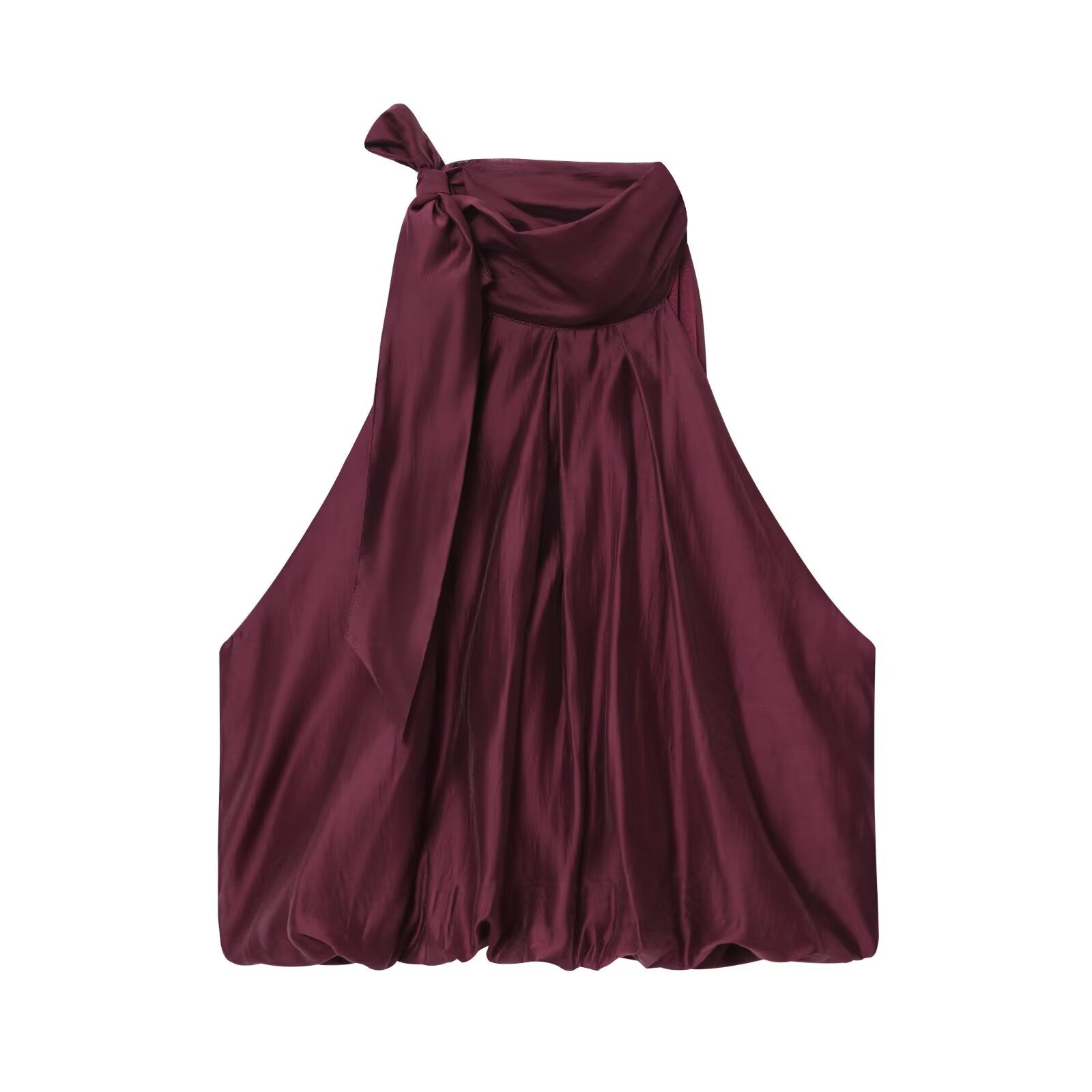 Women's new fashion bow decoration sleeveless fluffy top