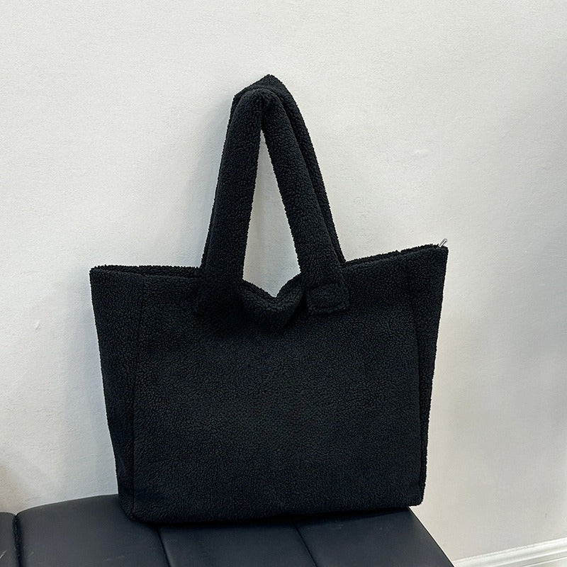 Women's new fashion large-capacity lambswool bag