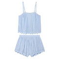 suit Women's 2 pieces embroidered suspender top+shorts