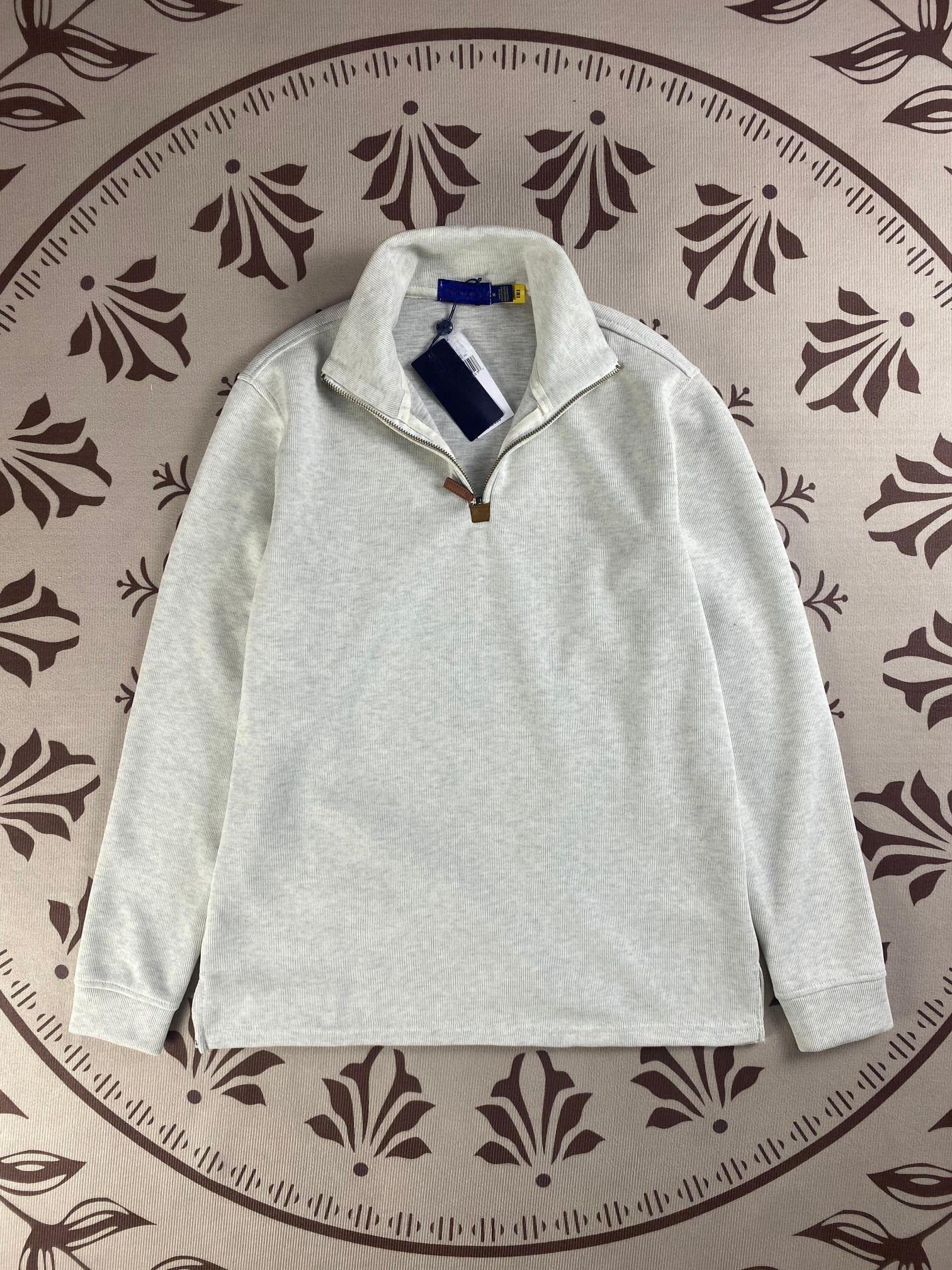 Men's and women's new casual Joker Mini fabric long sleeve half zipper sweater