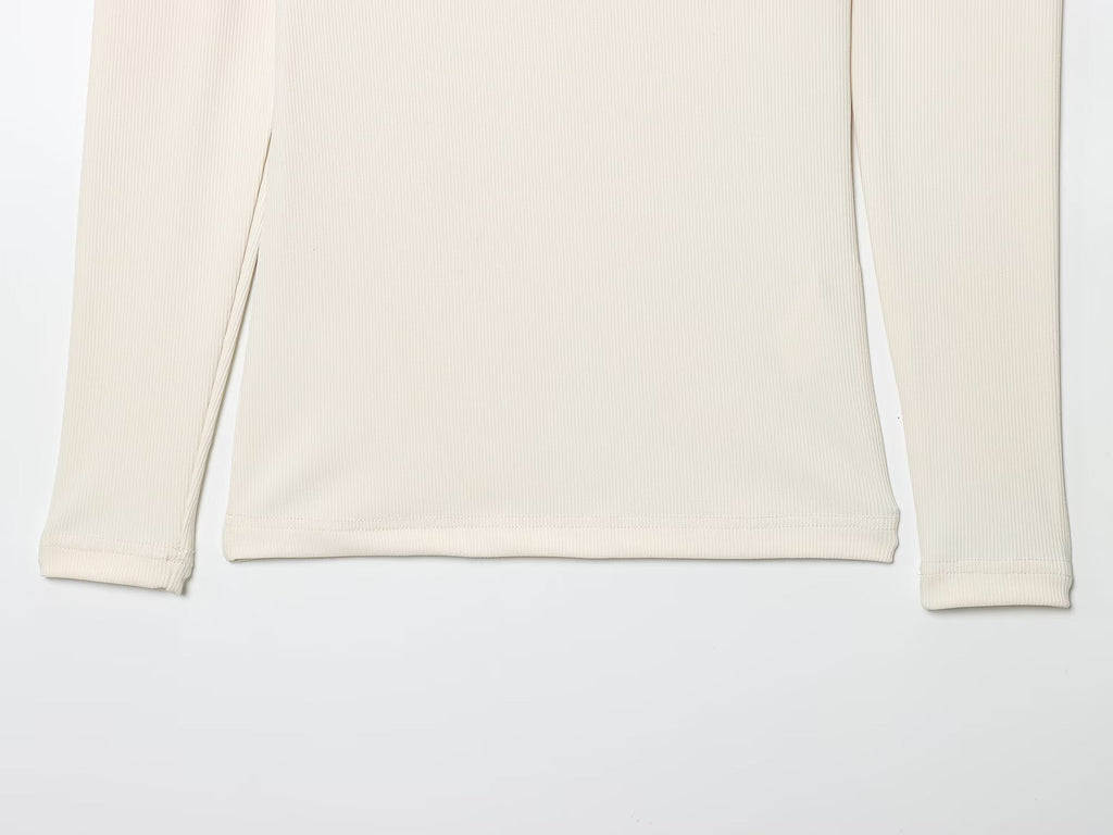 Women's new fashion soft texture asymmetric long sleeved T-shirt