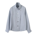 Women's loose high neck long sleeved shirt
