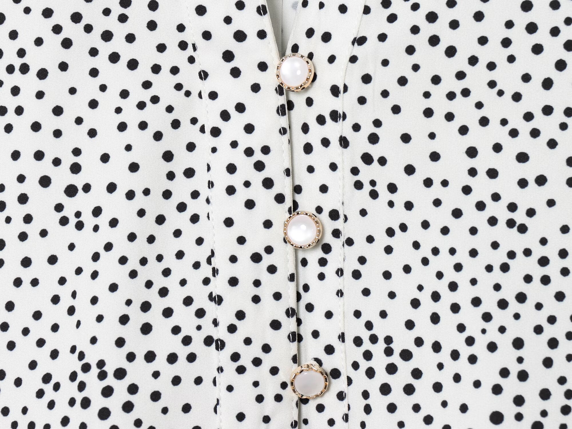 Women's new fashion adjustable design long sleeved polka dot shirt