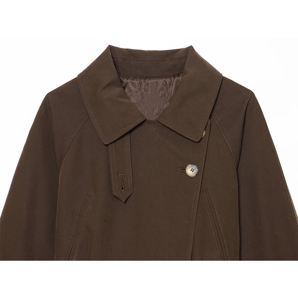 Women's with belt short windbreaker style jacket Coat