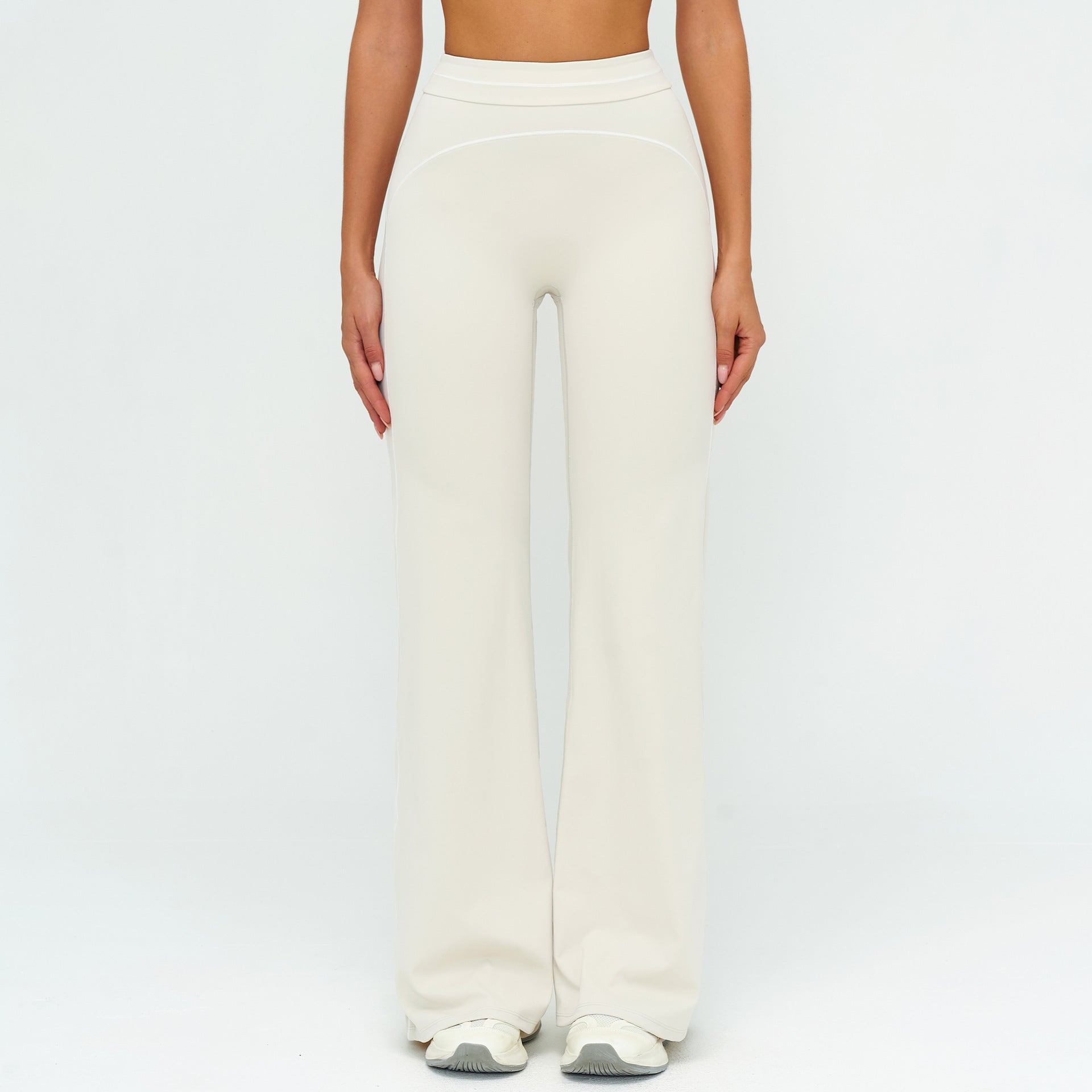 Women's new sanding wide-leg pants high waist contrast yoga pants