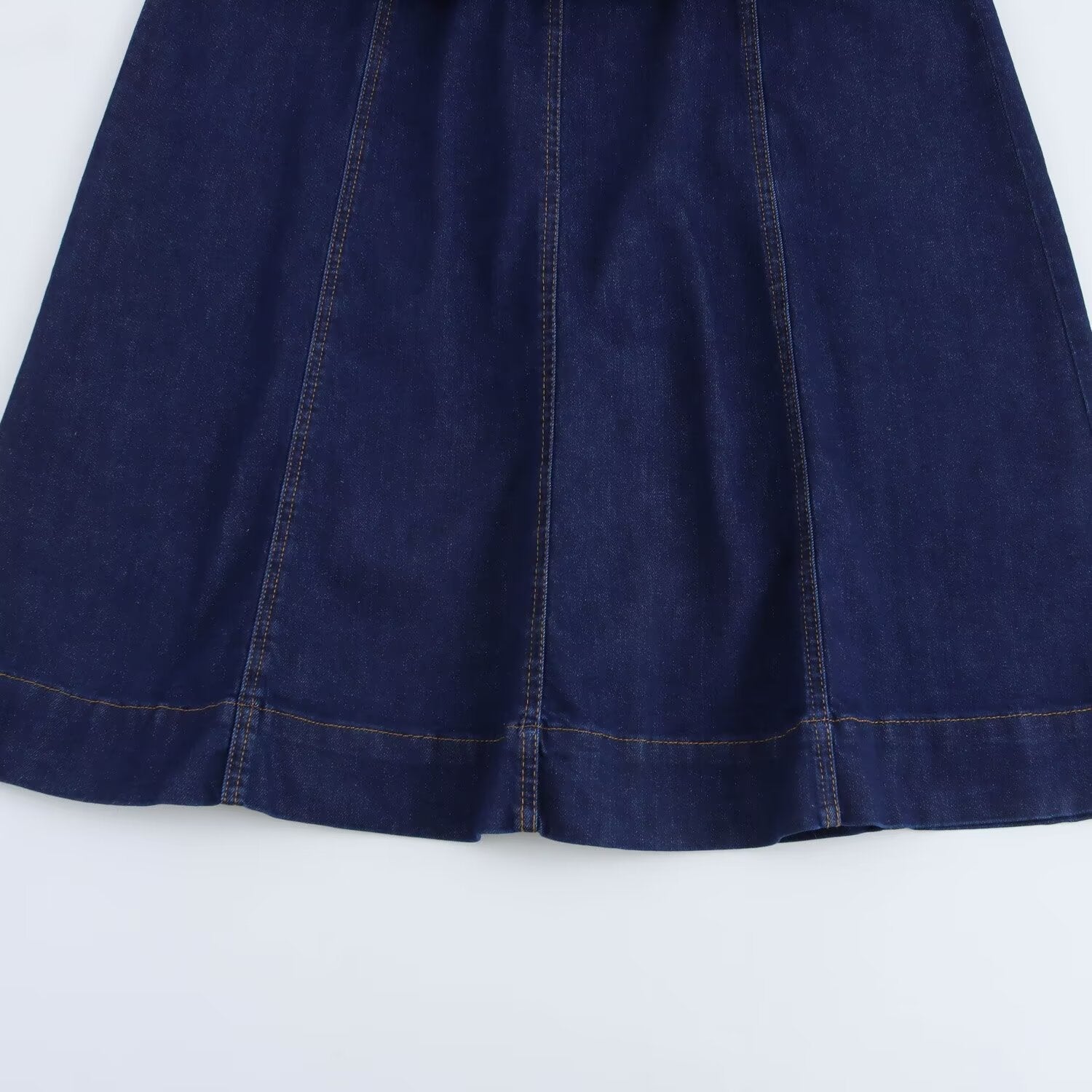 Women's new chic Fashion slim fit casual versatile wide pleated denim Midi dress retro round neck long sleeved women's dress Mujer