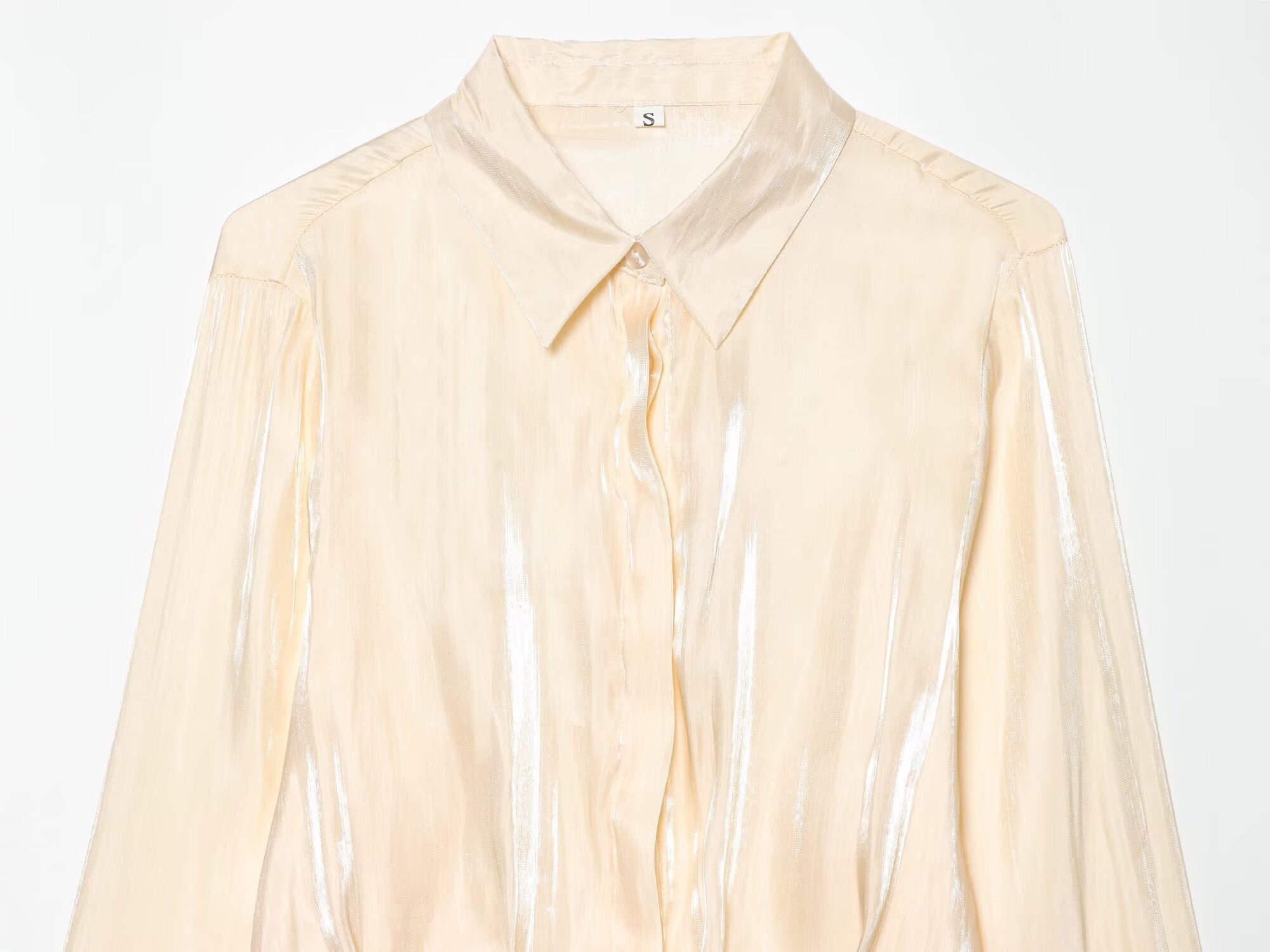 Women's metallic effect paired with belt shirt