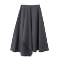 Women's irregular hem wool blend MIDI skirt