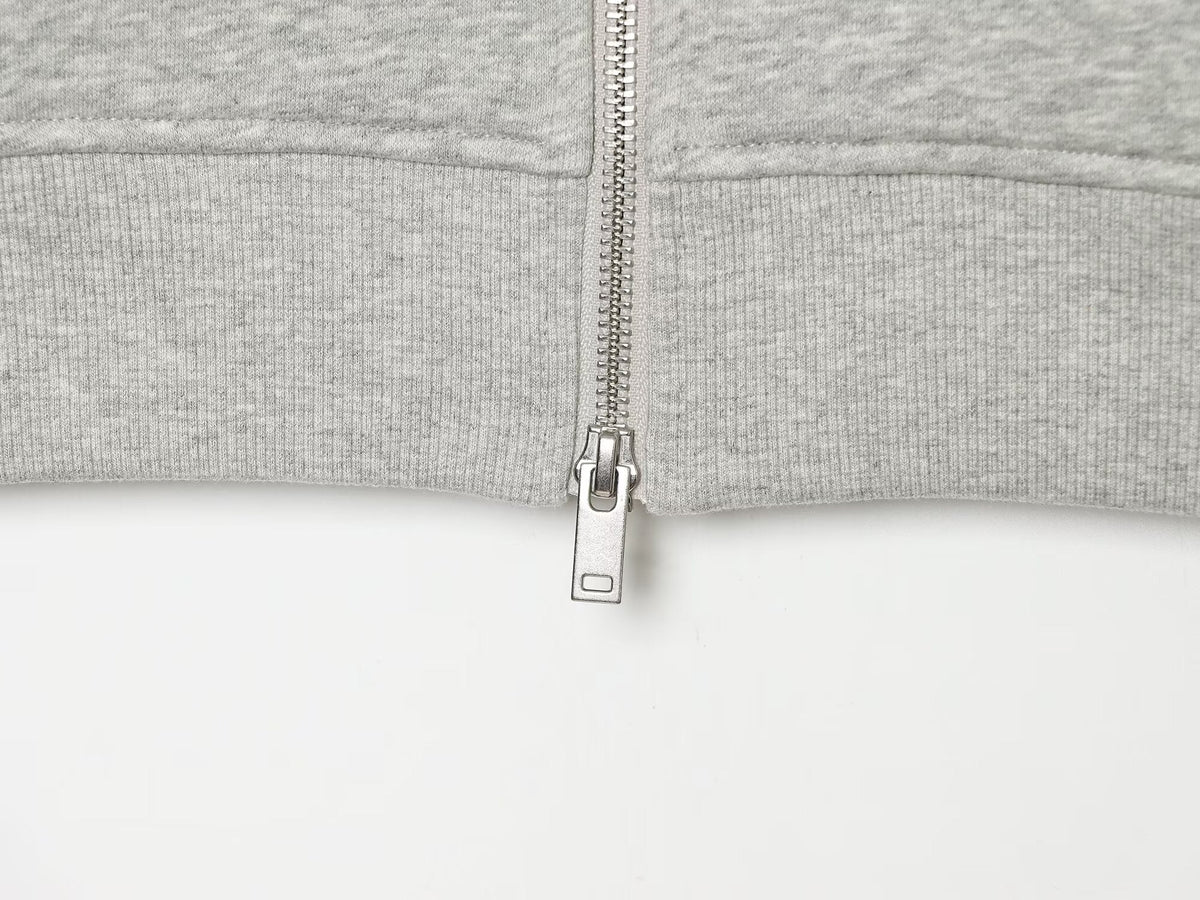 Women's slim stand collar double zipper Coat