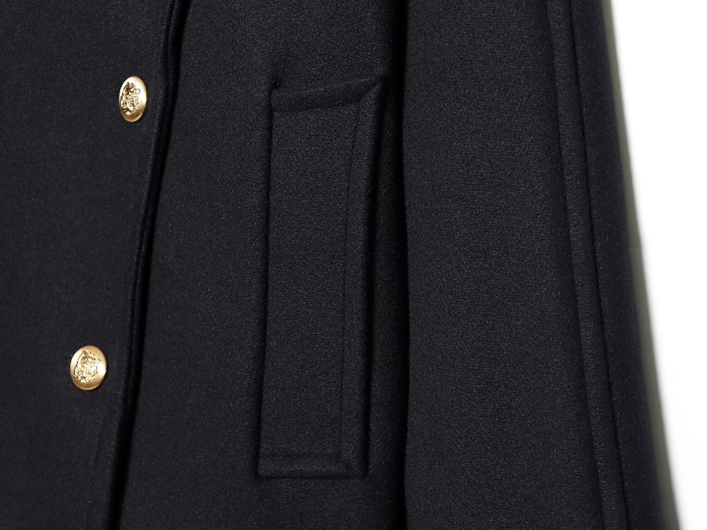 Women's short double breasted woolen blend coat