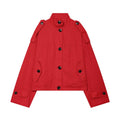 Women's standing collar linen blend Coat