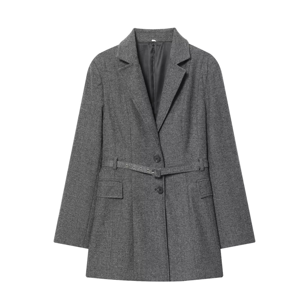 suit Women's 2 pieces with Belt casual lapel Blazer Coat +Pants
