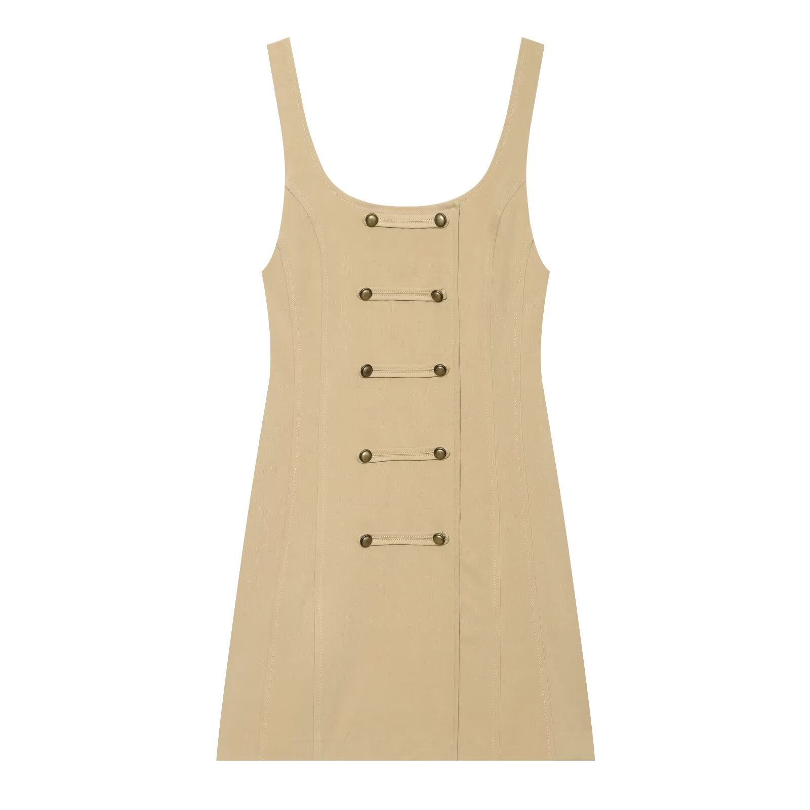 Women's buckle decoration mini dress