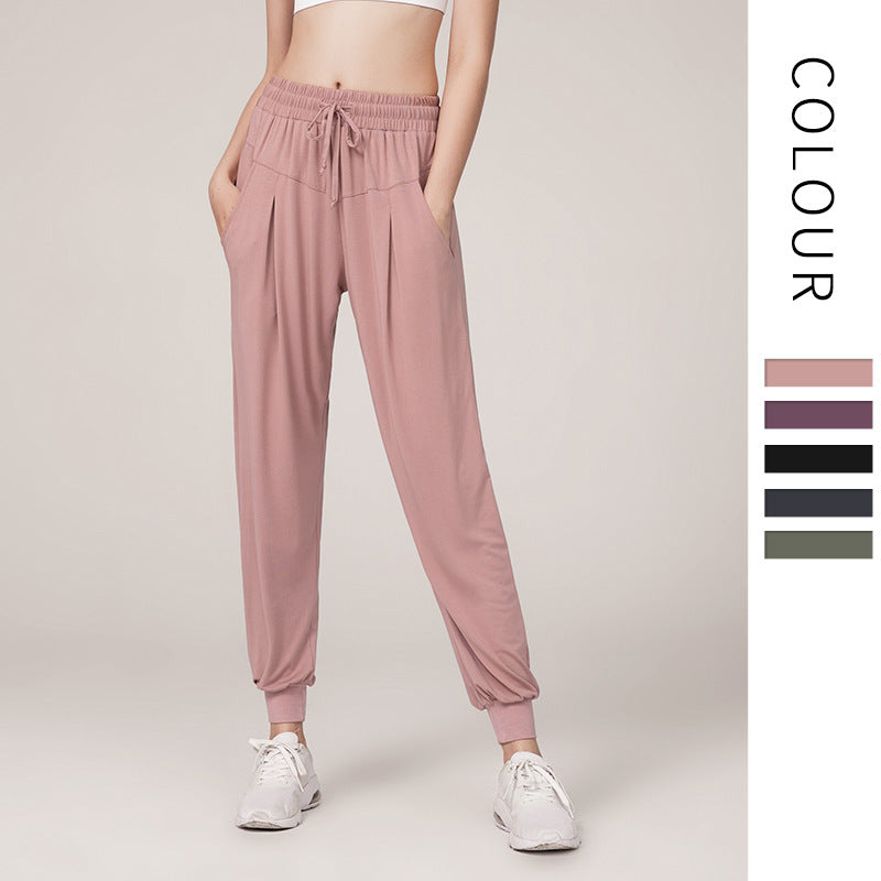 2025 sweatpants women's leg running fitness high waist yoga pants