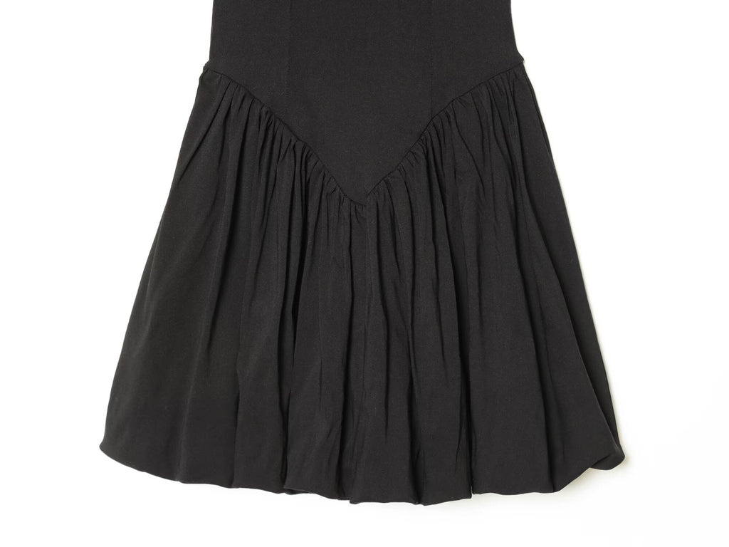 Women's black slim balloon effect dress