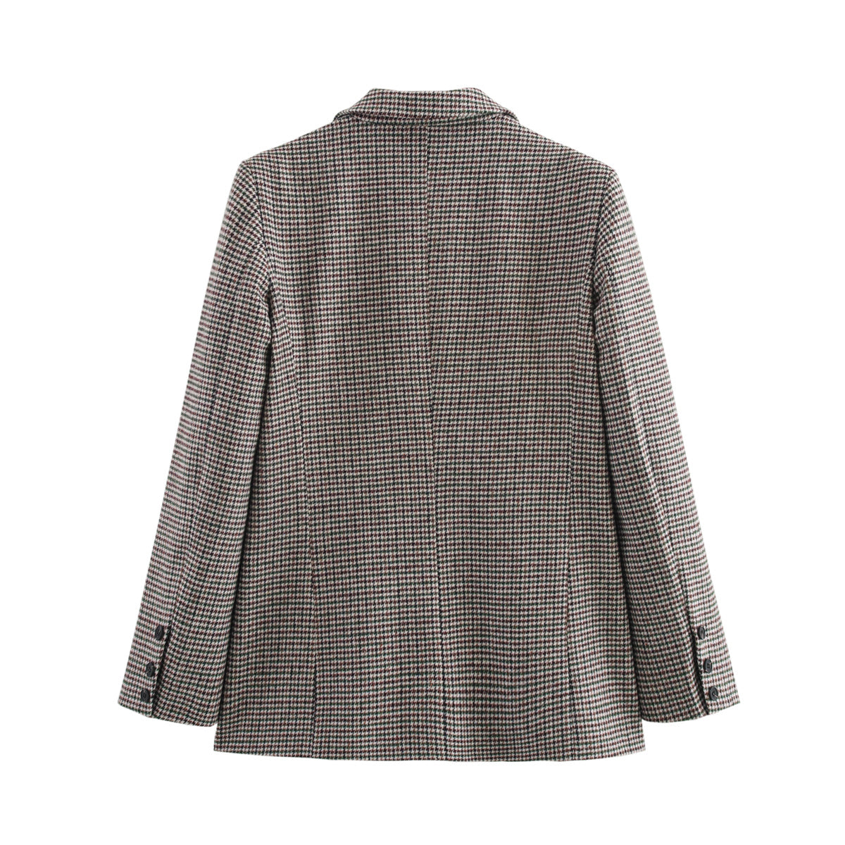 Women's casual single breasted checkered Blazer Coat