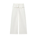 Women's layered waist design casual nylon pants