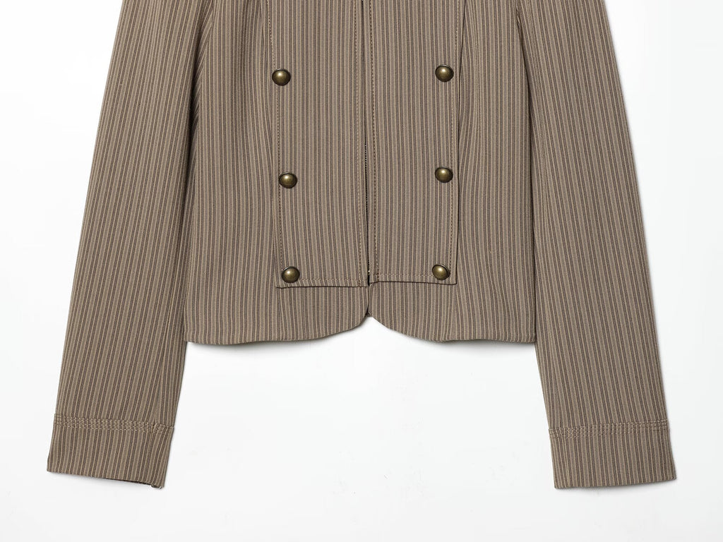 suit Women's 2 pieces slim striped Blazer Coat +Pants