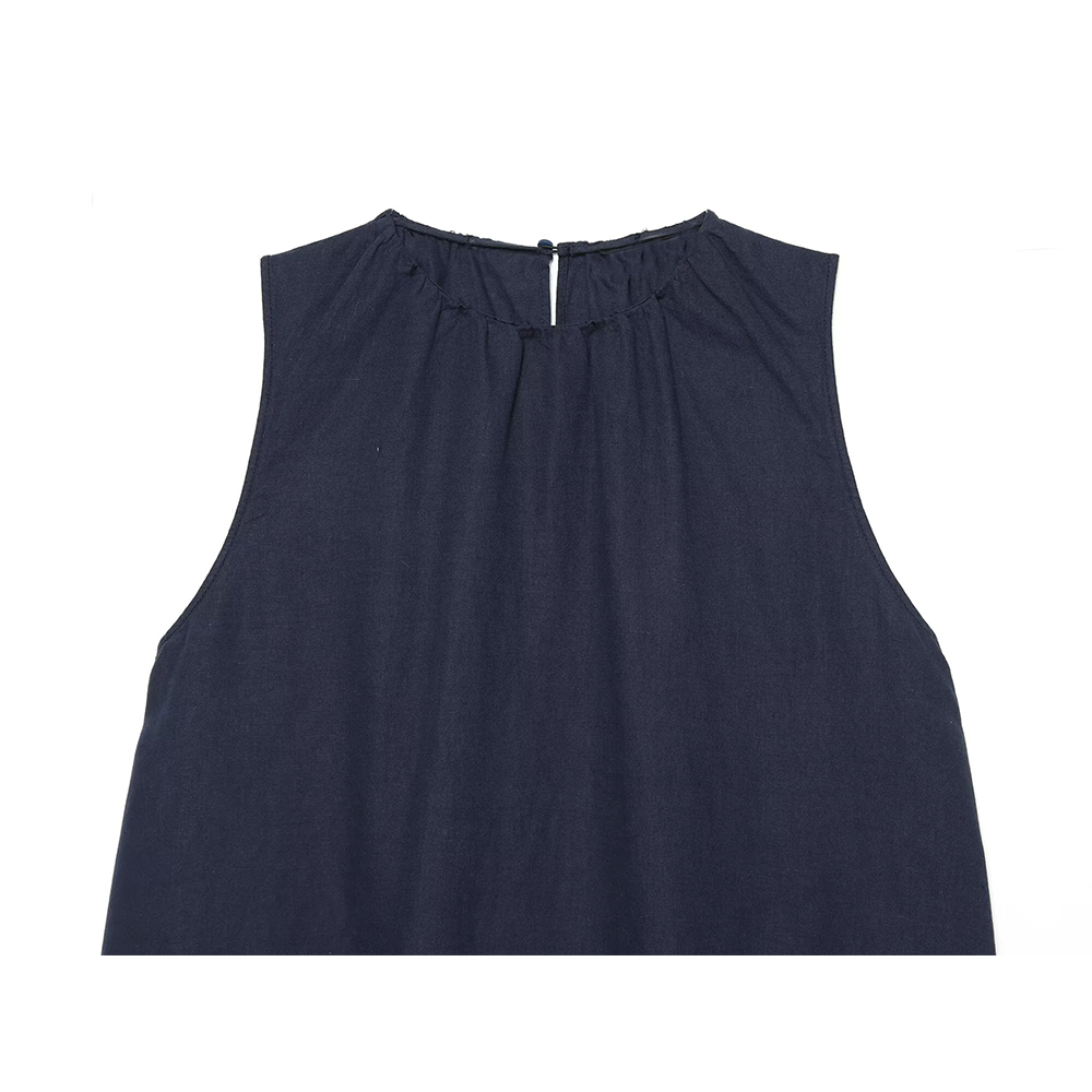 Women's sleeveless linen blend top