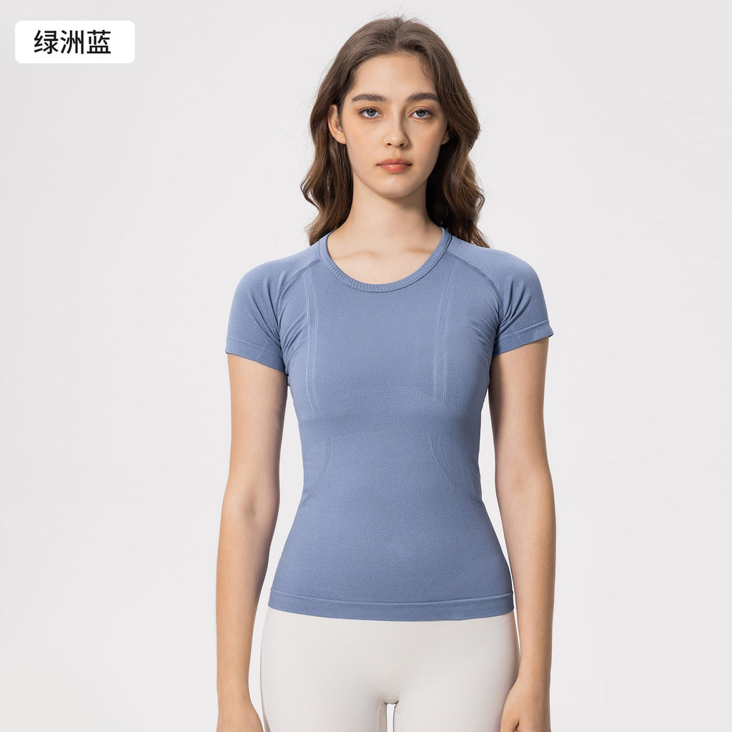 Ladies New T-shirt Running Fitness Shirt Slim Breathable Yoga Short Sleeve