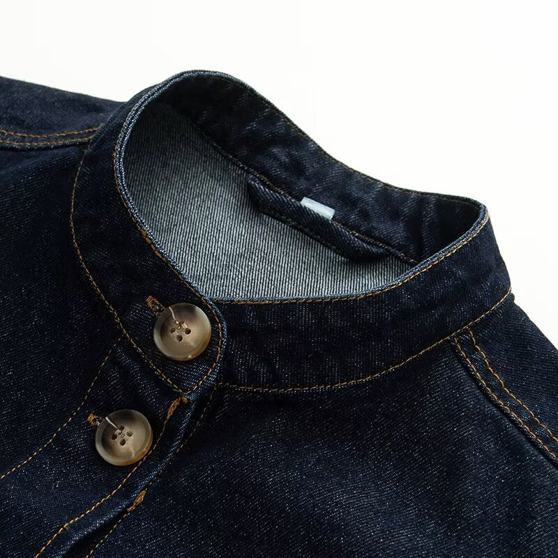 Women's casual stand collar twill coat