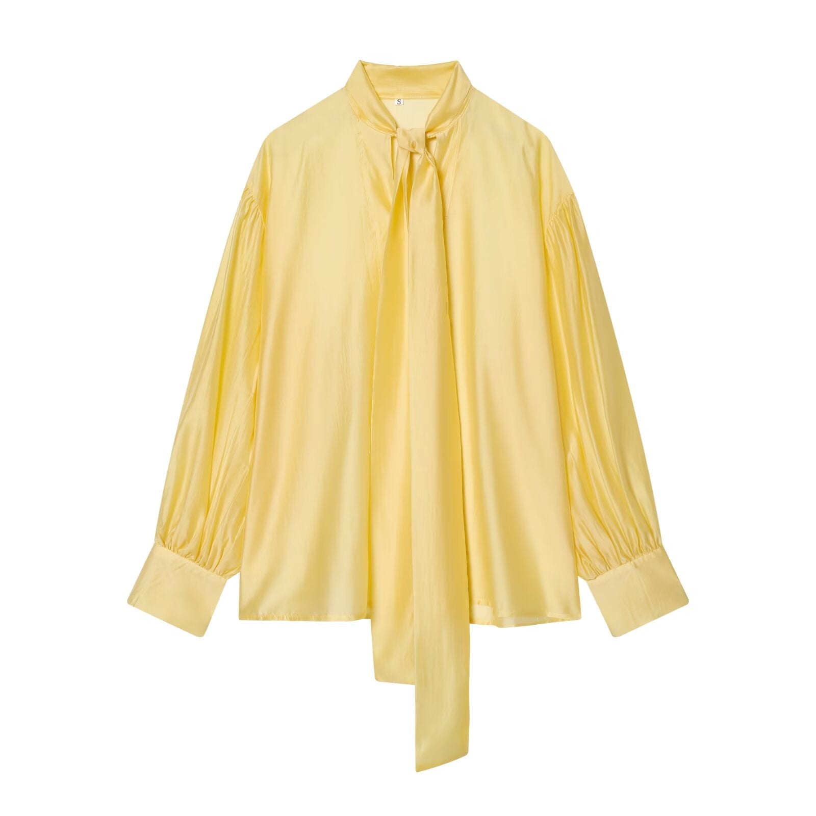 Women's scarf decoration casual satin textured shirt