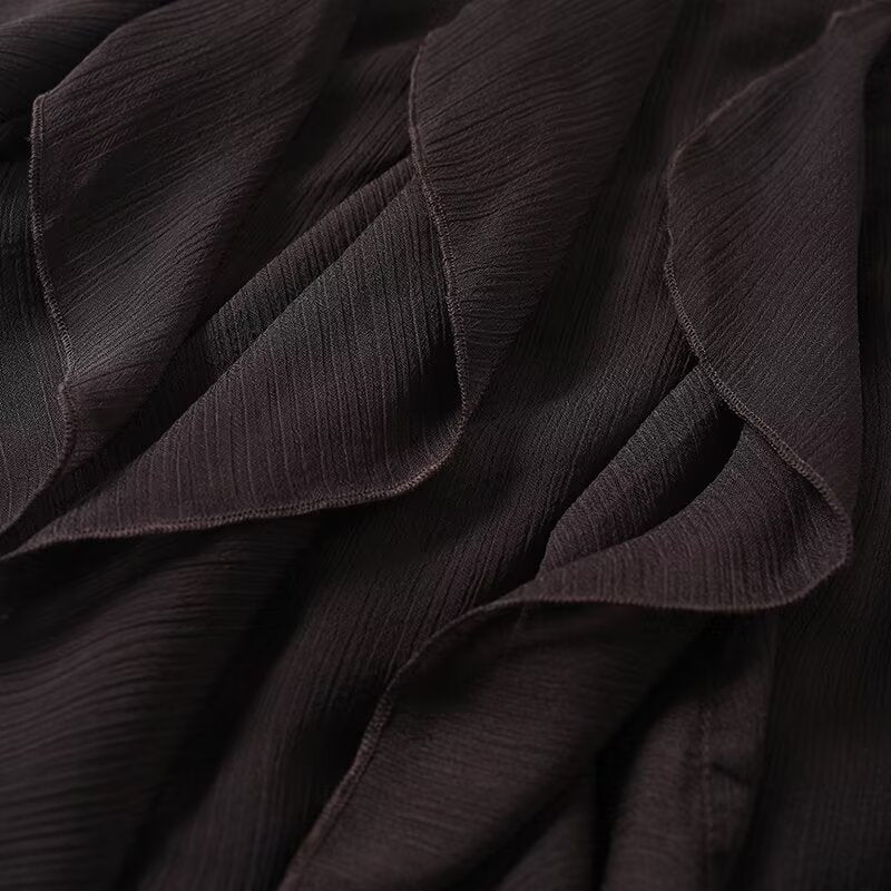 Women's ruffle edge decoration asymmetrical skirt