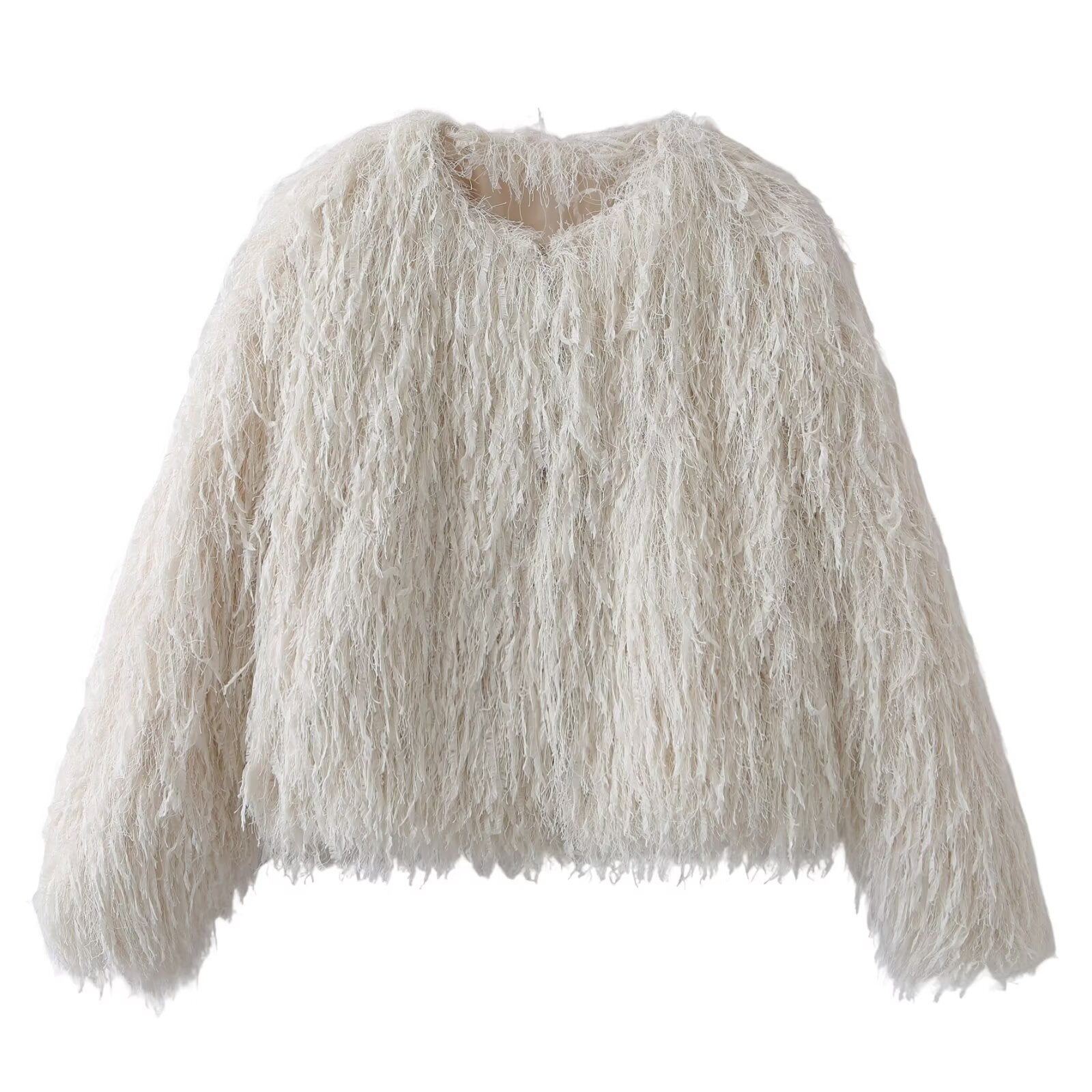 Women's metal Edge decorative short O Neck Coat