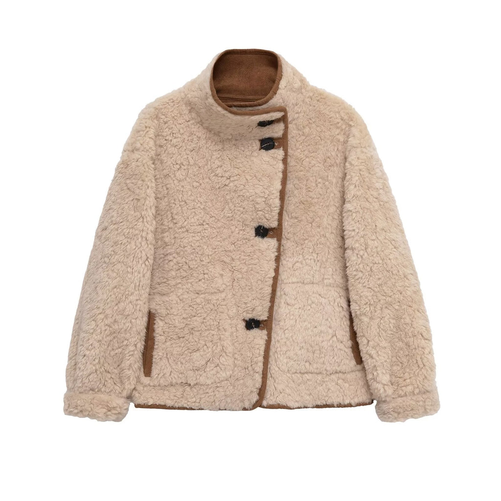 Women's double-sided wear warm fleece jacket Coat