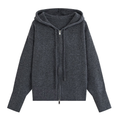 Women's soft-textured hooded knit sweatshirt