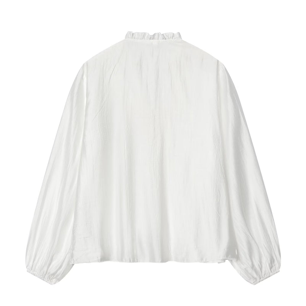 Women's layered decorative V-neck shirt