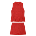 suit Women's 2 pieces rope knot buckle lace top+shorts