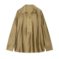 Women's loose satin textured casual shirt