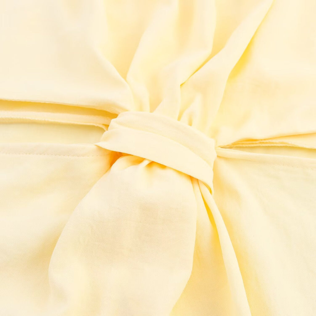 Women's New Fashion Knot Decoration Opening Design Midi Dress