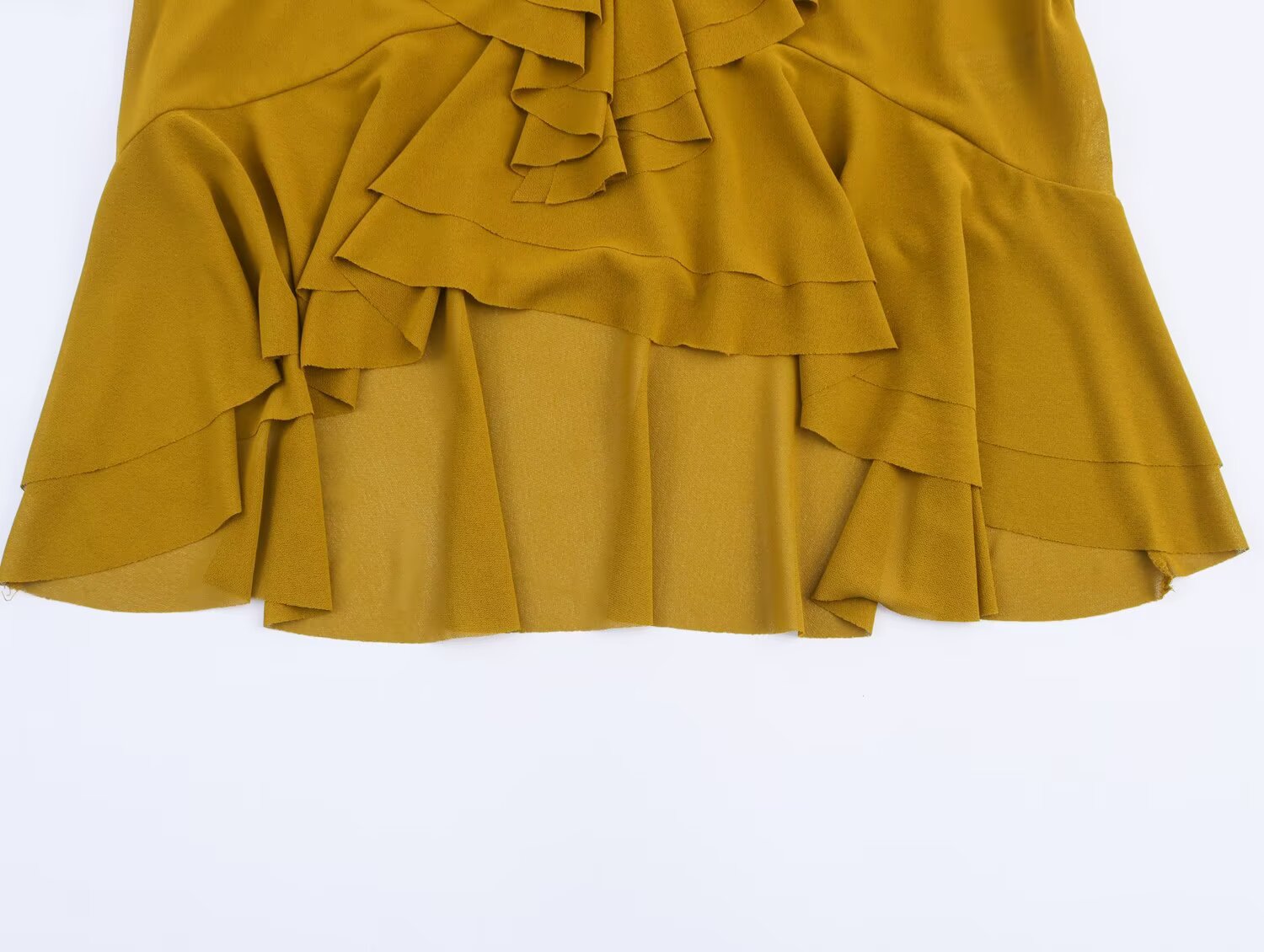Women's new fashion layered decoration V-neck draped shirt