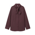 Women's new fashion scarf decoration loose poplin button up shirt