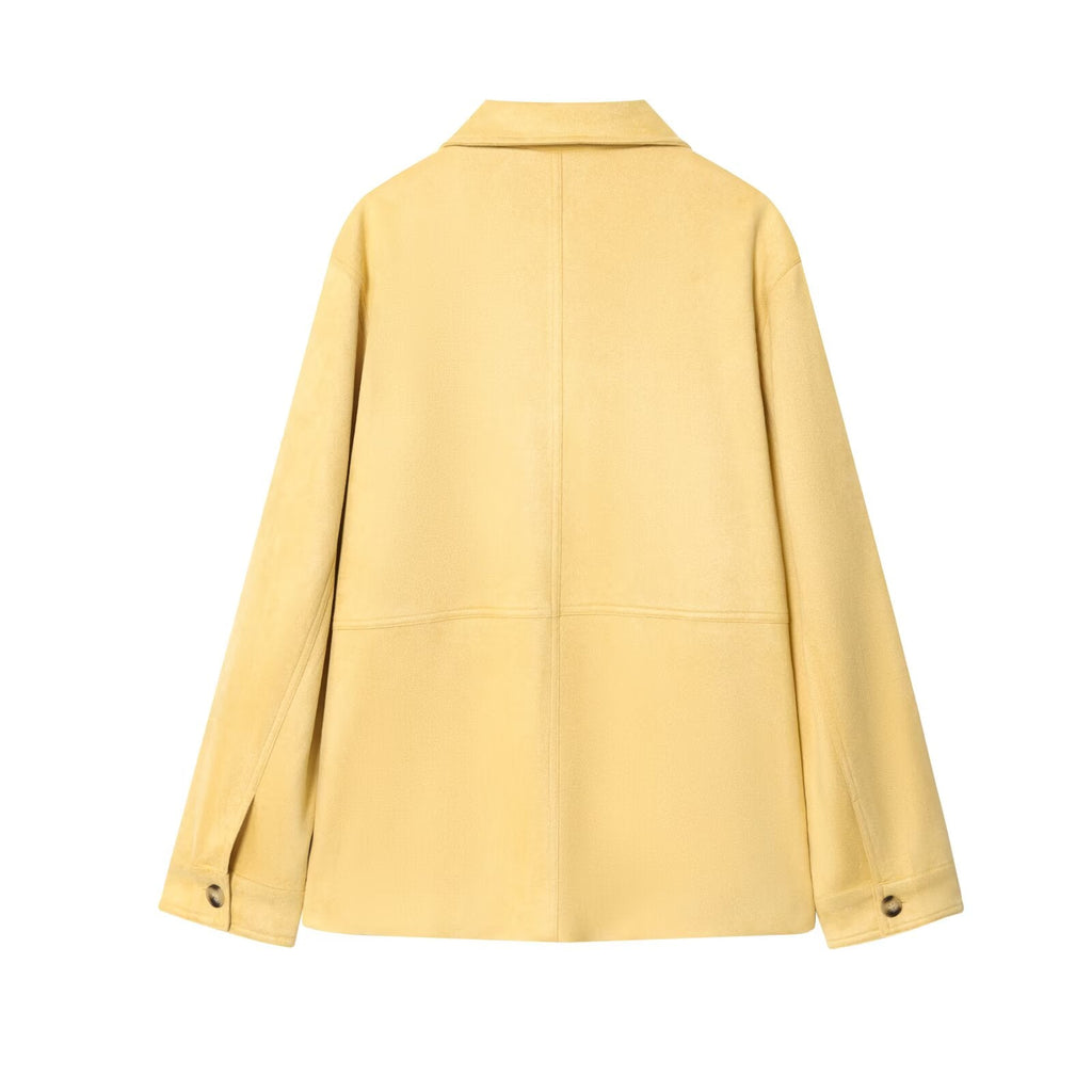 Women's 2025 new fashion loose single breasted suede Coat