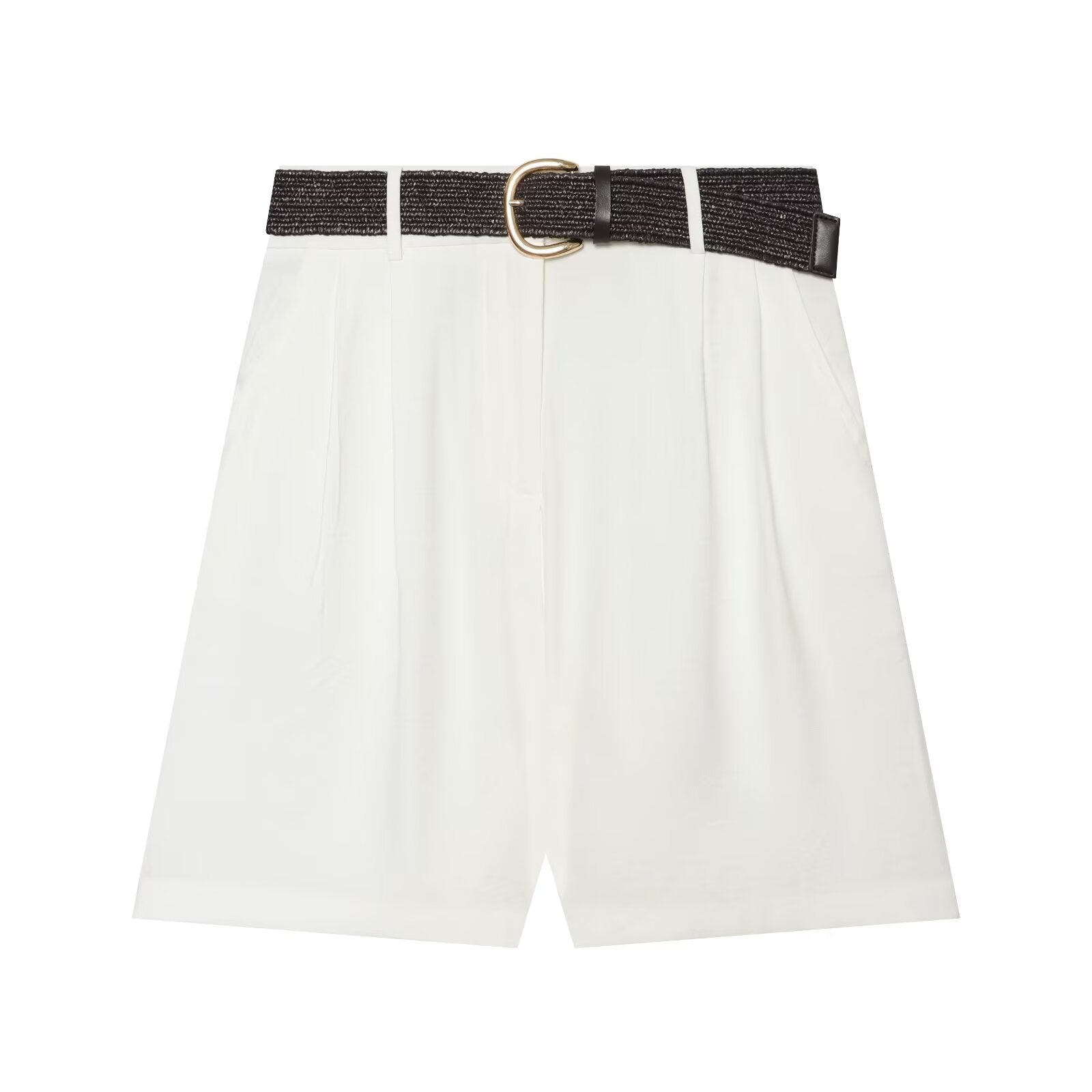 Women's With Belt pleated casual shorts