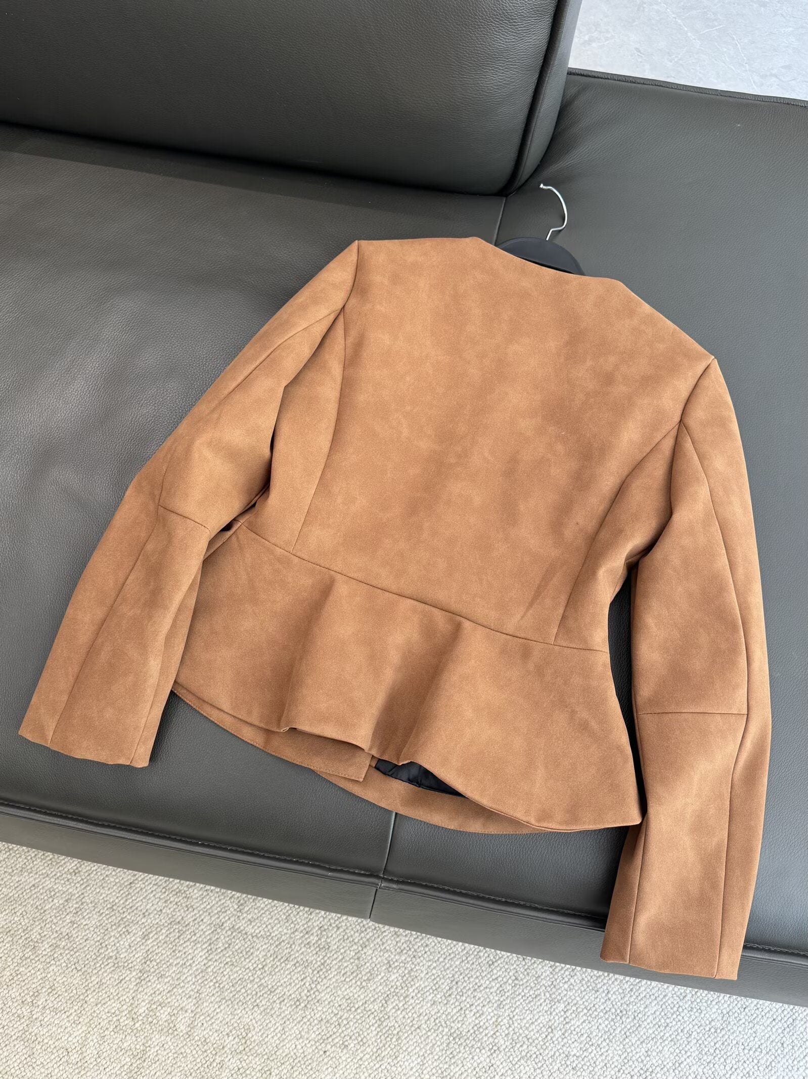 Women's 2025 fashion slim short leather jacket Coat
