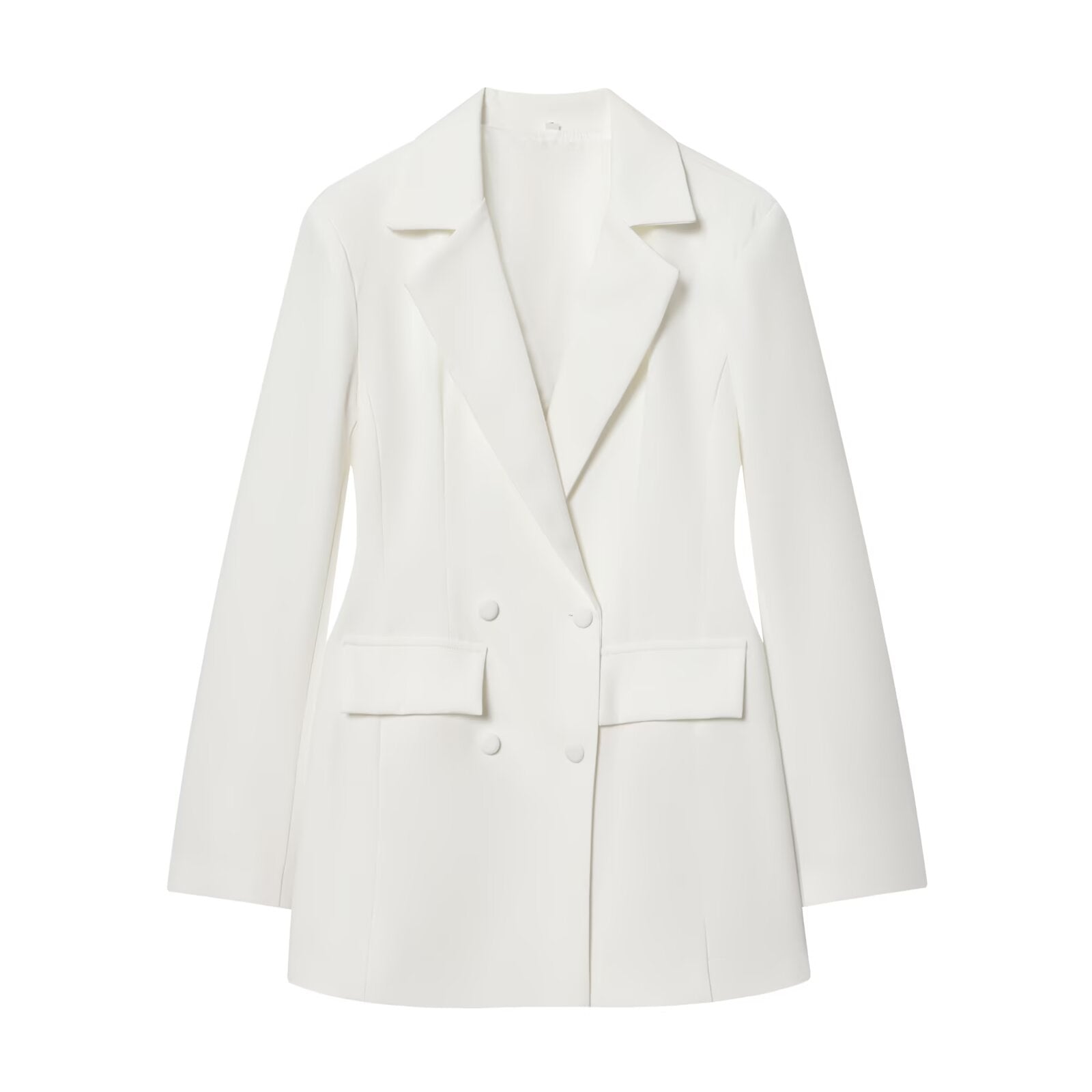Women's solid slim double breasted Blazer Coat