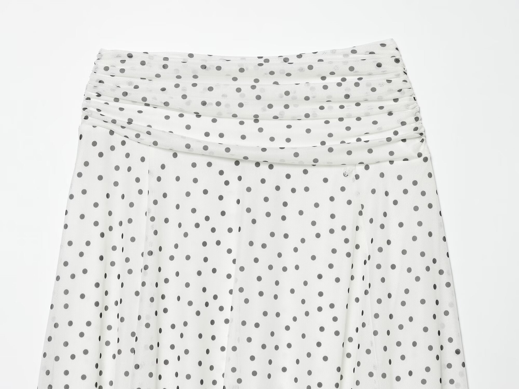 Women's pleated waist polka dot MIDI skirt