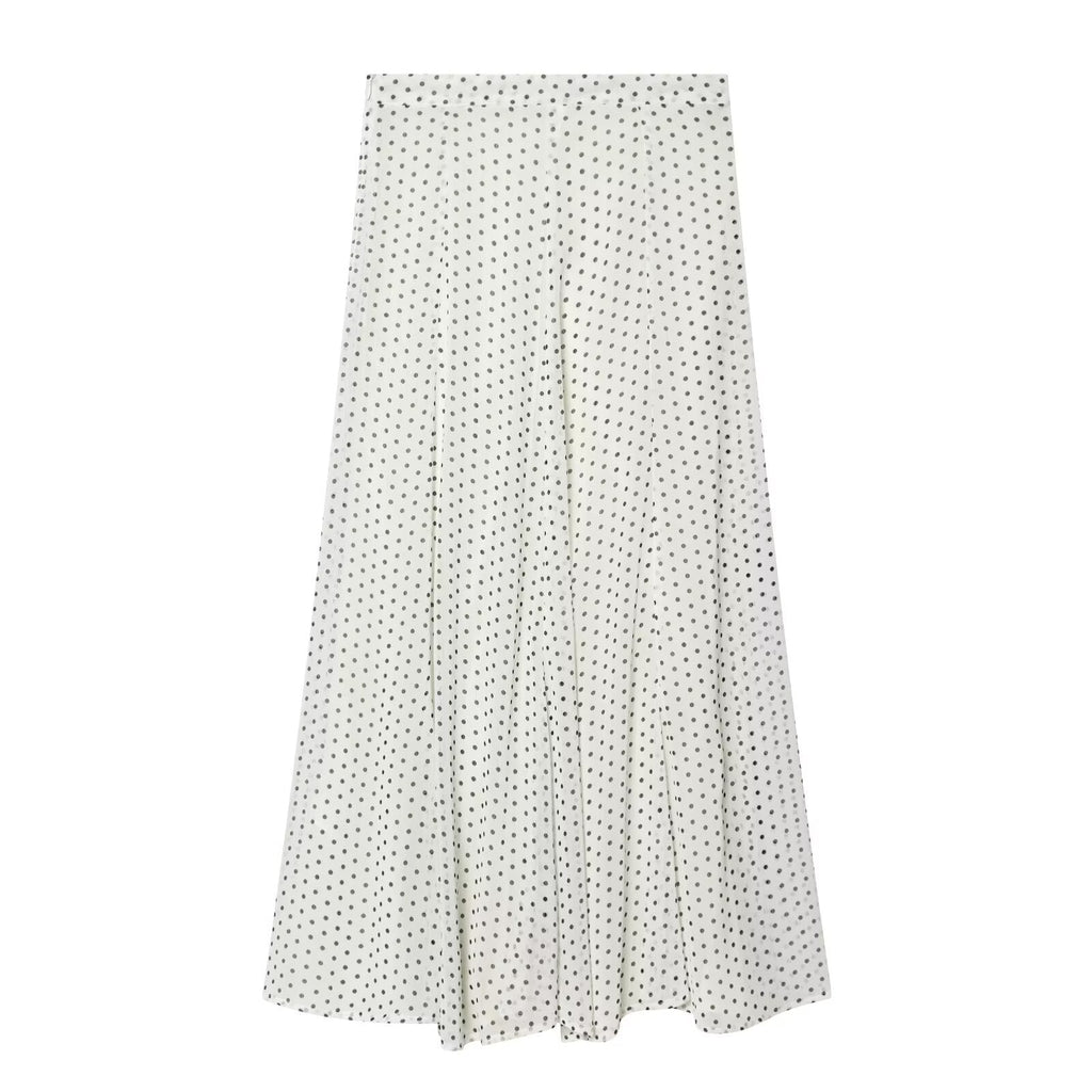suit Women's 2 pieces bow decoration polka dot shirt+Skirts