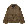 Women's new fashion suede texture effect lapel jacket Coat