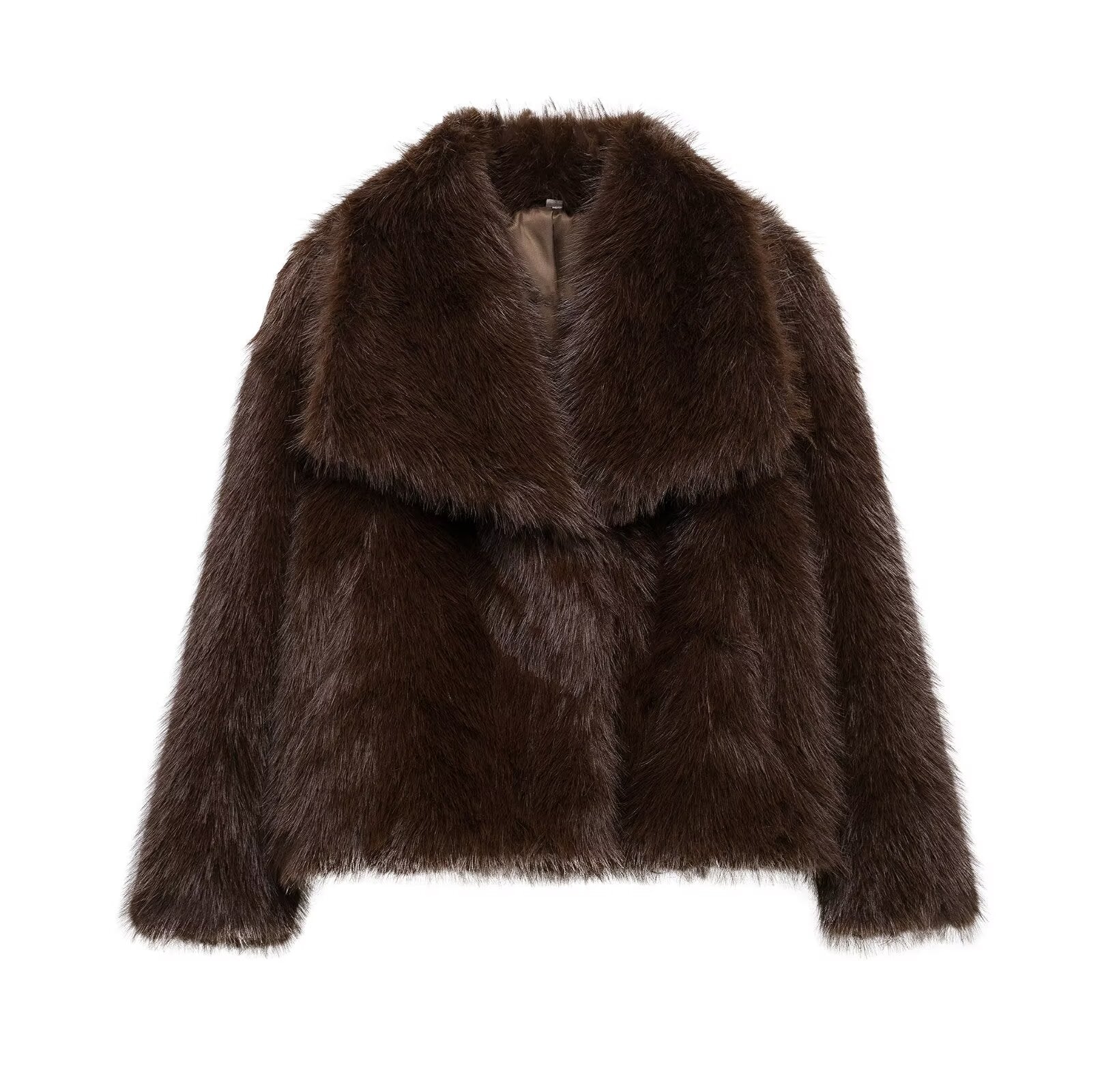 Women's Winter New Artificial Fur Effect Warm Lapel Coat
