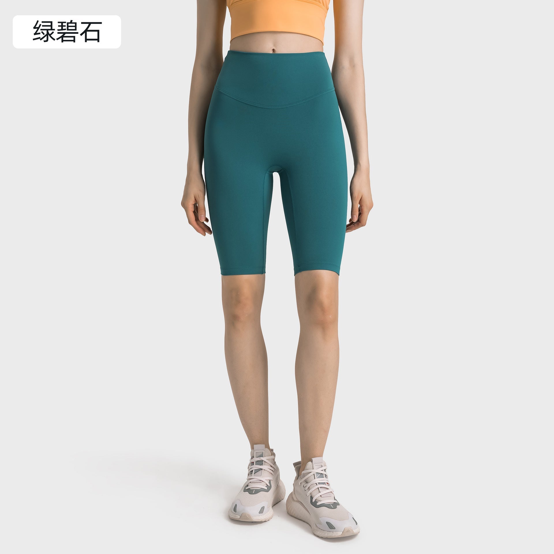 Women's new fashion, no embarrassing line, anti-curling, high waist, abdomen and hip lifting yoga pants, elastic sports pants.