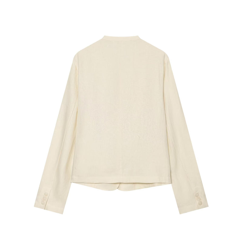 Women's casual linen blend Blazer Coat
